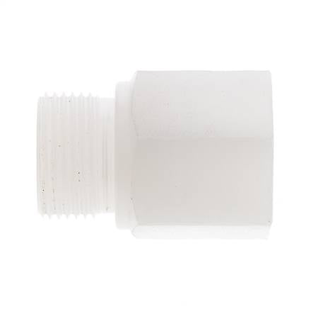 Extension filetée G3/4'' mâle x femelle PVDF 10bar (140.5psi) FDA 32mm Hex