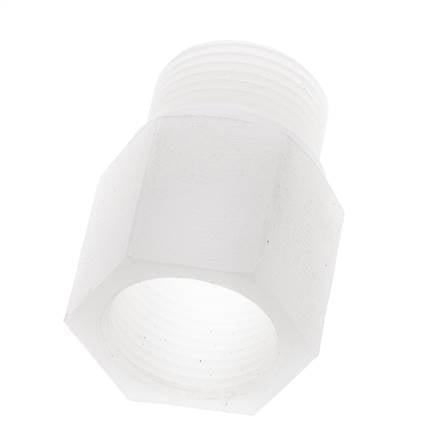 Extension filetée G3/4'' mâle x femelle PVDF 10bar (140.5psi) FDA 32mm Hex