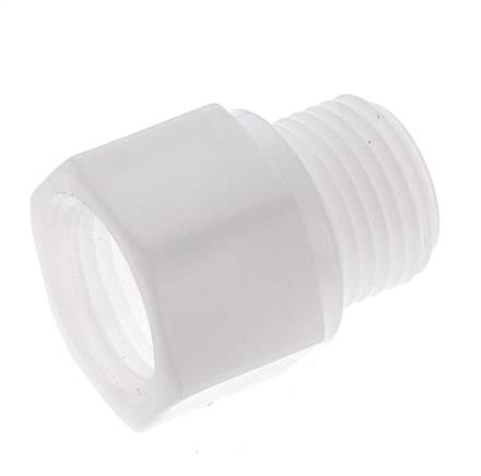 Extension filetée G1/2'' mâle x femelle Polypropylène (pp) 10bar (140.5psi) FDA 27mm Hex