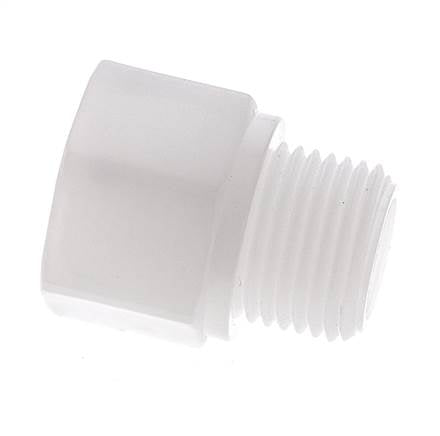 Extension filetée G1/2'' mâle x femelle Polypropylène (pp) 10bar (140.5psi) FDA 27mm Hex