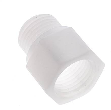 Extension filetée G1/2'' mâle x femelle Polypropylène (pp) 10bar (140.5psi) FDA 27mm Hex