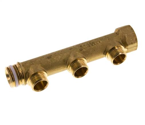 G 3/4'' x 3xG 1/2'' F/M/M Tuyaux de distribution en laiton 10 Bar