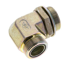 Raccord coudé 90° en acier zingué UN 1-11/16''-12 x G 1 1/2'' mâle ORFS 200 Bar - Hydraulique