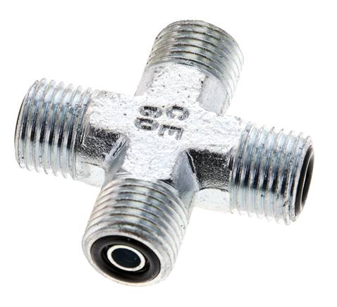 UNF 9/16''-18 Male Acier zingué Croix ORFS 630 Bar - Hydraulique