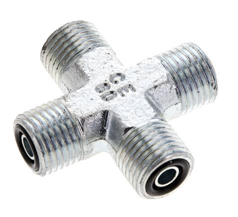 UNF 9/16''-18 Male Acier zingué Croix ORFS 630 Bar - Hydraulique