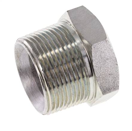 1 1/4'' NPT mâle Acier zingué Bouchon de fermeture avec Hex extérieur 80 Bar