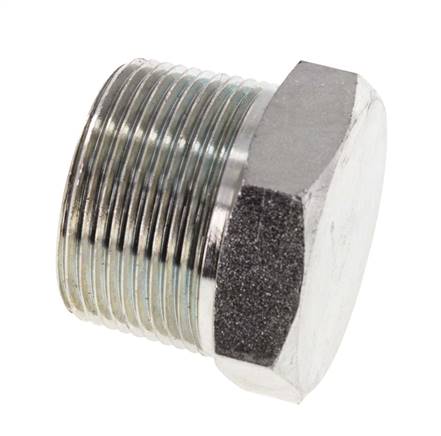 1 1/4'' NPT mâle Acier zingué Bouchon de fermeture avec Hex extérieur 80 Bar