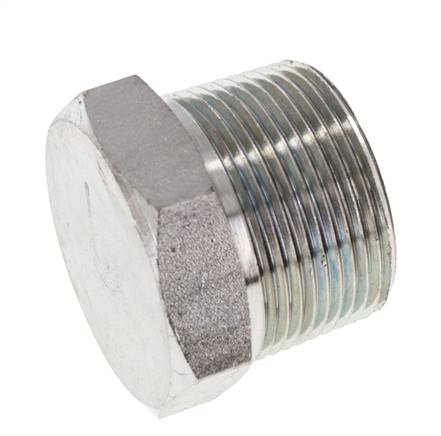 1 1/4'' NPT mâle Acier zingué Bouchon de fermeture avec Hex extérieur 80 Bar