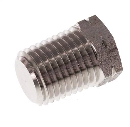 Bouchon de fermeture en acier inoxydable 1/4'' NPT mâle avec barre hexagonale extérieure 275