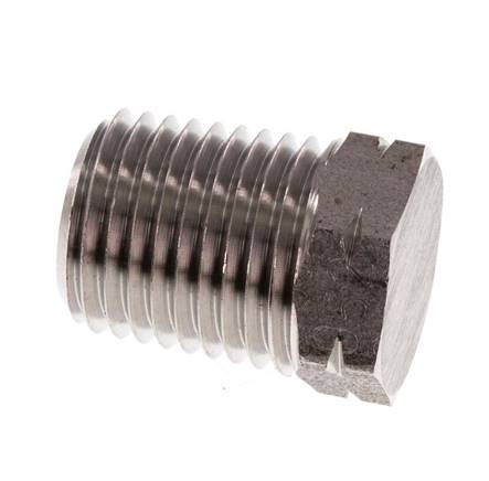Bouchon de fermeture en acier inoxydable 1/4'' NPT mâle avec barre hexagonale extérieure 275