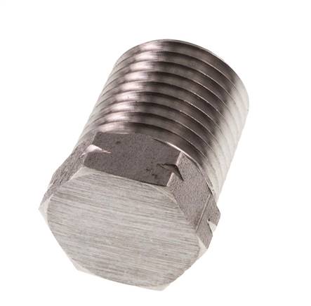 Bouchon de fermeture en acier inoxydable 1/4'' NPT mâle avec barre hexagonale extérieure 275