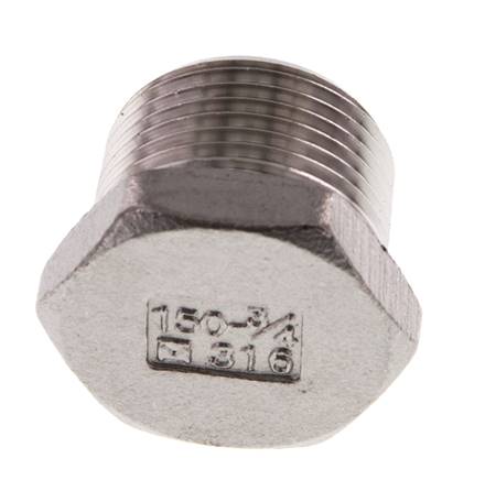 3/4'' NPT mâle Bouchon de fermeture en acier inoxydable avec Hexagone extérieur 16 Bar