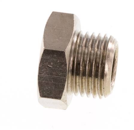 G 1/8'' Bouchon de fermeture en laiton nickelé avec hexagone extérieur 16 bars [10 pièces].