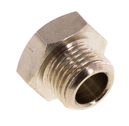 G 1/8'' Bouchon de fermeture en laiton nickelé avec hexagone extérieur 16 bars [10 pièces].