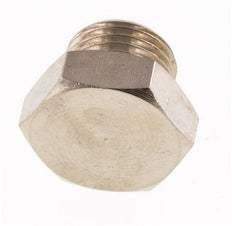 G 1/8'' Bouchon de fermeture en laiton nickelé avec hexagone extérieur 16 bars [10 pièces].