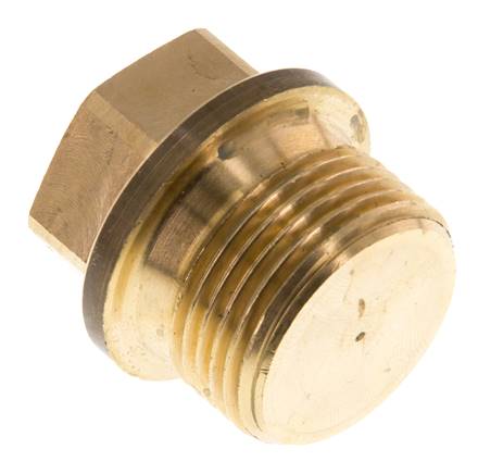 Bouchon G3/4'' en laiton avec collier et hexagone externe 16bar (224.8psi)