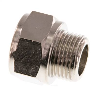 G 3/8'' F/M Extension en laiton nickelé 16 Bar - 14 mm [2 Pièces]