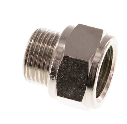G 3/8'' F/M Extension en laiton nickelé 16 Bar - 14 mm [2 Pièces]
