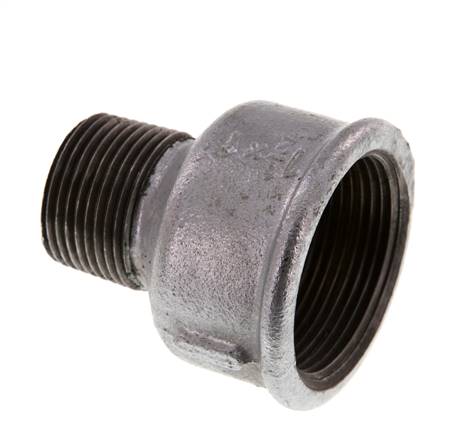 R 1'' x Rp 1 1/2'' M/F Bague réductrice en fonte zinguée 25 Bar