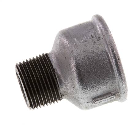 R 1'' x Rp 1 1/2'' M/F Bague réductrice en fonte zinguée 25 Bar