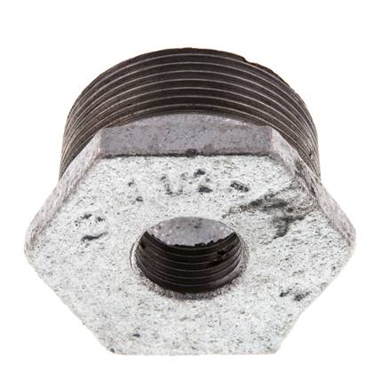 R 1 1/2'' x Rp 1/2'' M/F Anneau réducteur en fonte zinguée 25 Bar [2 Pièces]