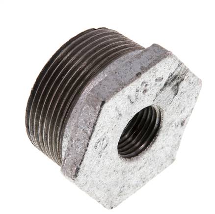 R 1 1/2'' x Rp 1/2'' M/F Anneau réducteur en fonte zinguée 25 Bar [2 Pièces]