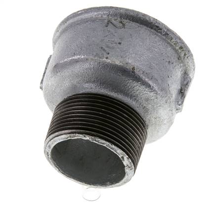 R 1 1/2'' x Rp 2'' M/F Bague réductrice en fonte zinguée 25 Bar