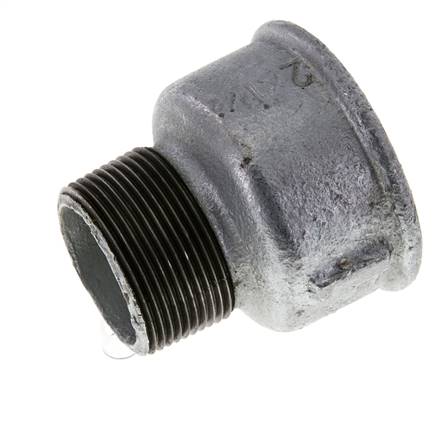 R 1 1/2'' x Rp 2'' M/F Bague réductrice en fonte zinguée 25 Bar