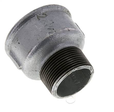R 1 1/2'' x Rp 2'' M/F Bague réductrice en fonte zinguée 25 Bar