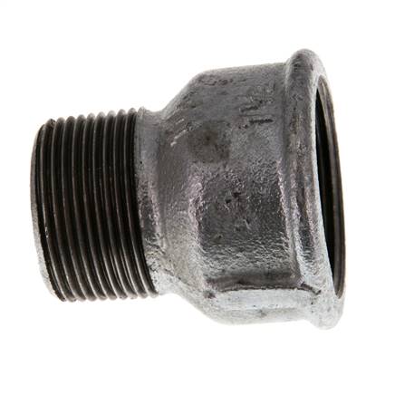 R 1 1/4'' x Rp 1 1/2'' M/F Bague réductrice en fonte zinguée 25 Bar
