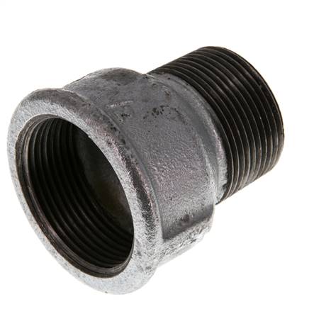 R 1 1/4'' x Rp 1 1/2'' M/F Bague réductrice en fonte zinguée 25 Bar