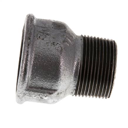 R 1 1/4'' x Rp 1 1/2'' M/F Bague réductrice en fonte zinguée 25 Bar