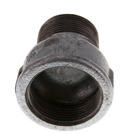 R 1 1/4'' x Rp 1 1/2'' M/F Bague réductrice en fonte zinguée 25 Bar