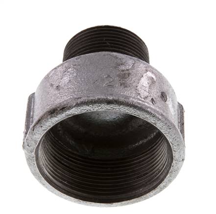 R 1 1/4'' x Rp 2'' M/F Bague réductrice en fonte zinguée 25 Bar