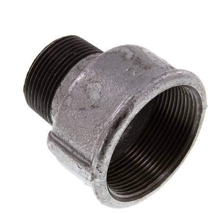 R 1 1/4'' x Rp 2'' M/F Bague réductrice en fonte zinguée 25 Bar