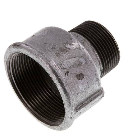 R 1 1/4'' x Rp 2'' M/F Bague réductrice en fonte zinguée 25 Bar
