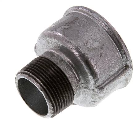 R 1 1/4'' x Rp 2'' M/F Bague réductrice en fonte zinguée 25 Bar
