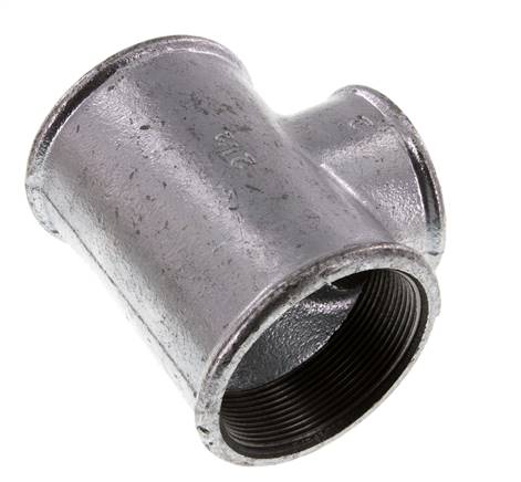 Té en fonte zingué Rp 2 1/2'' x Rp 2'' 25 Bar