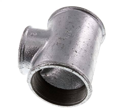 Té en fonte zingué Rp 2 1/2'' x Rp 2'' 25 Bar