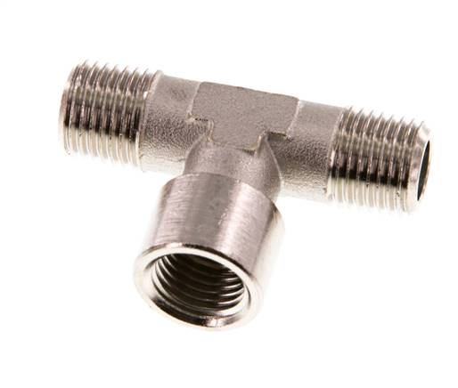 Raccord en T R1/4'' mâle x G1/4'' femelle Laiton nickelé 16bar (224.8psi) [2 Pièces]