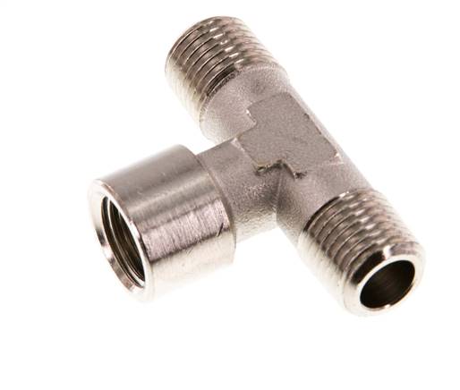 Raccord en T R1/4'' mâle x G1/4'' femelle Laiton nickelé 16bar (224.8psi) [2 Pièces]