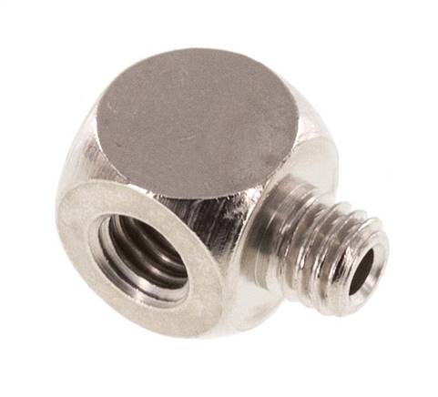 Raccord en T M5 Mâle x Femelle Laiton nickelé 16bar (224.8psi) [5 Pièces]