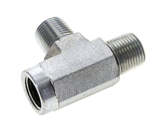 Raccord en T 3/8'' NPT Femelle x Mâle Acier 210bar (2950.5psi)