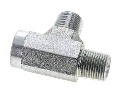 Raccord en T 3/8'' NPT Femelle x Mâle Acier 210bar (2950.5psi)