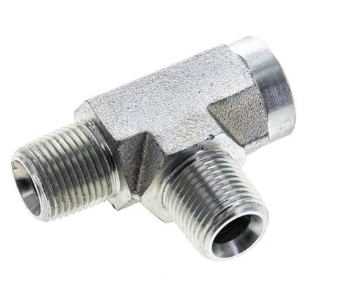Raccord en T 3/8'' NPT Femelle x Mâle Acier 210bar (2950.5psi)