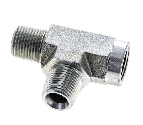 Raccord en T 3/8'' NPT Femelle x Mâle Acier 210bar (2950.5psi)