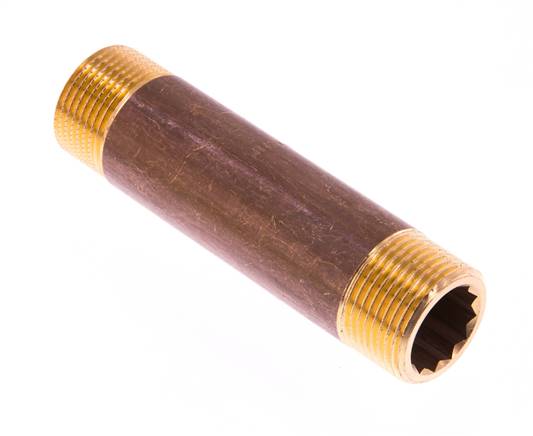 Raccord double en laiton G 3/4'' 16 Bar DIN 2982 - 100mm
