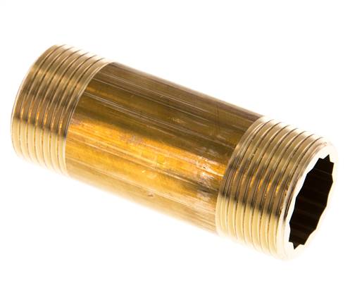 G 1'' Raccord double en laiton 16 Bar DIN 2982 - 80mm