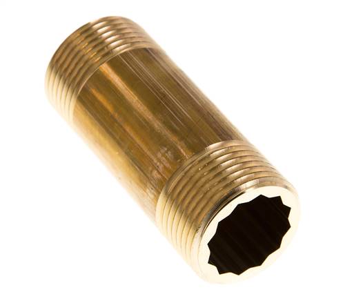 G 1'' Raccord double en laiton 16 Bar DIN 2982 - 80mm
