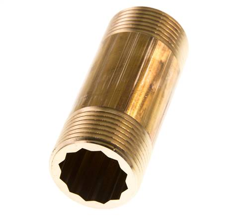 G 1'' Raccord double en laiton 16 Bar DIN 2982 - 80mm
